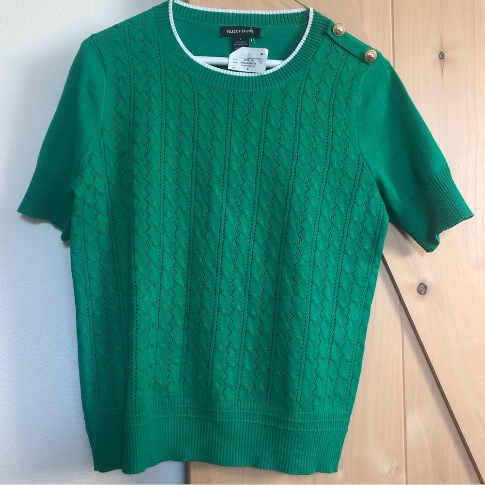 NWT Select + Trend Kelly green knit top